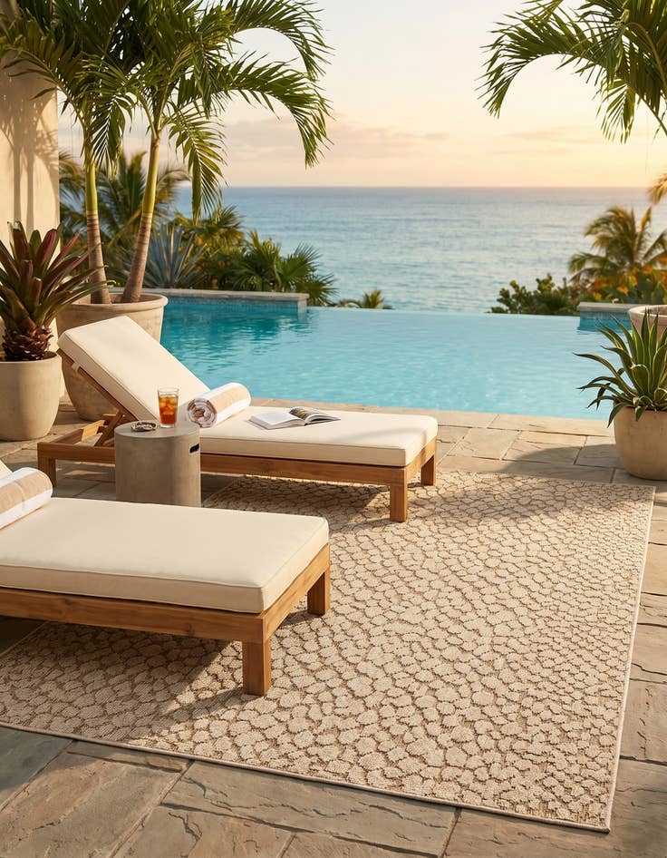 Detail image of 5' 3 x 8' Easy-Clean Safari Indoor / Outdoor Rug