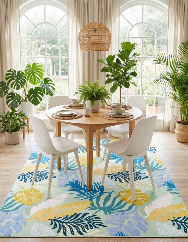 Detail image of 7' 10 x 10' Easy-Clean Botanical Indoor / Outdoor Rug