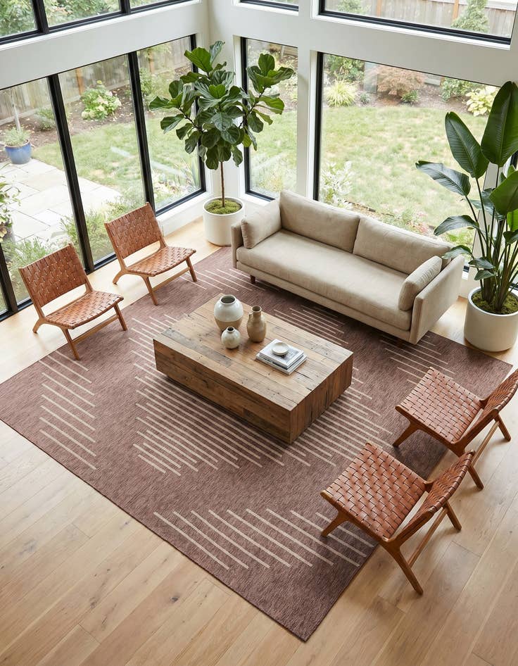 Detail image of 13' x 13' Easy-Clean Modern Indoor / Outdoor Square Rug