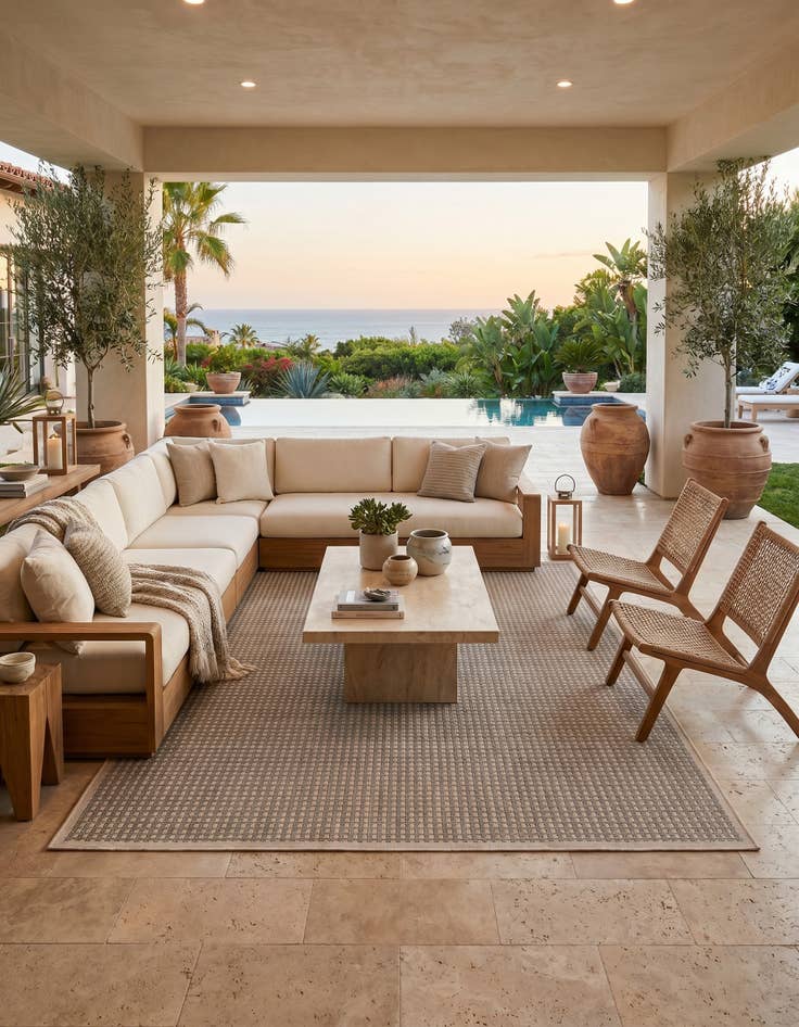 Detail image of 6' x 9' Easy-Clean Border Indoor / Outdoor Rug