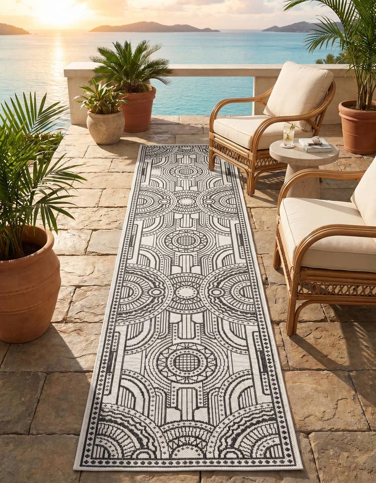 Detail image of 2' x 8' Easy-Clean Traditional Indoor / Outdoor Runner Rug