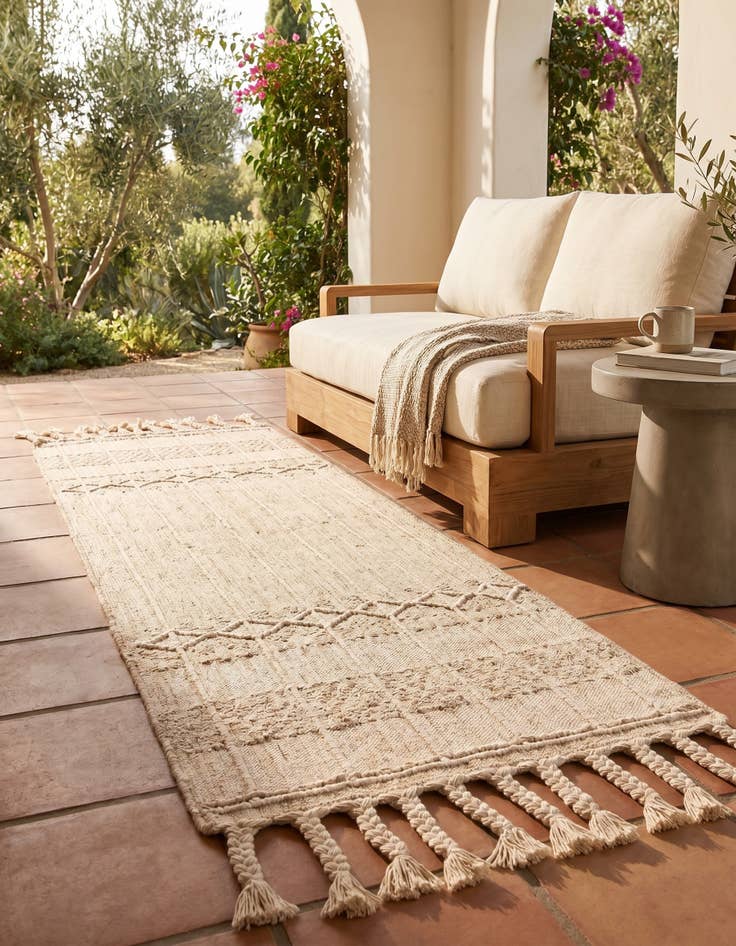 Detail image of 2' 2 x 6' 7 Easy-Clean Eco Bohemian Indoor / Outdoor Runner Rug