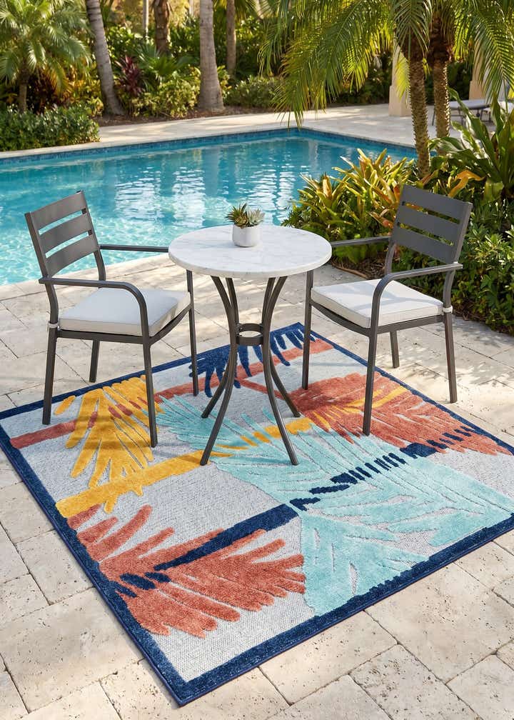 5' 3 x 5' 3 Easy-Clean Belize Indoor / Outdoor Square Rug