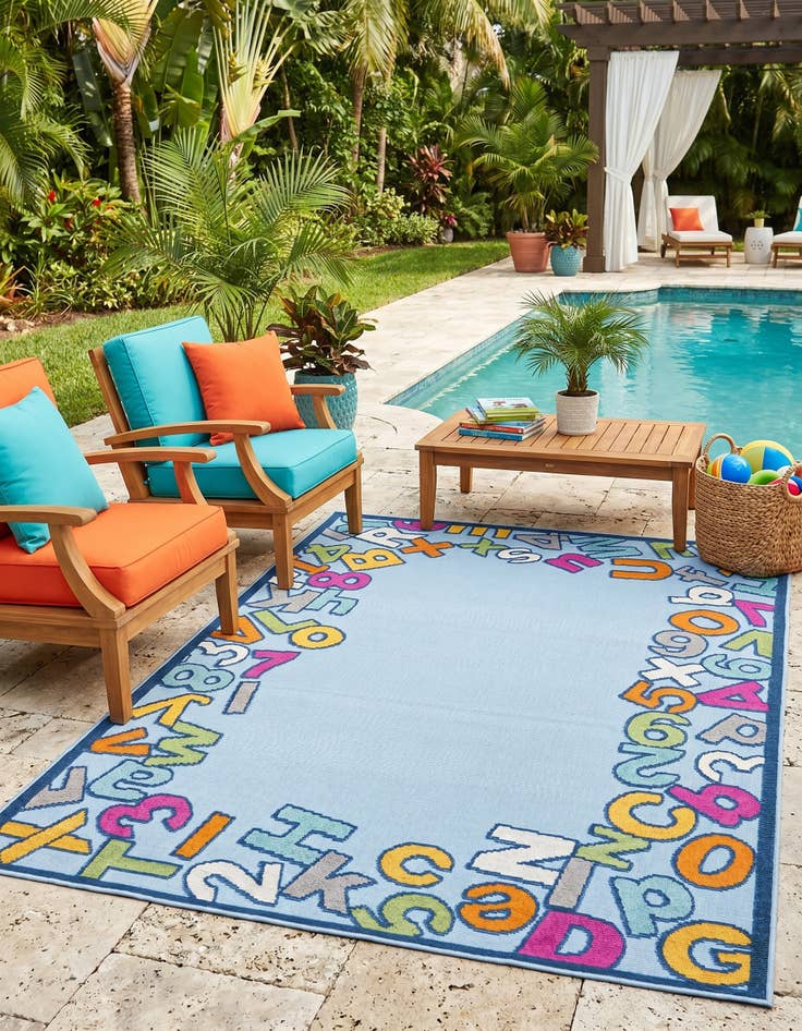 Detail image of 5' 3 x 7' 7 Easy-Clean Indoor / Outdoor Rug