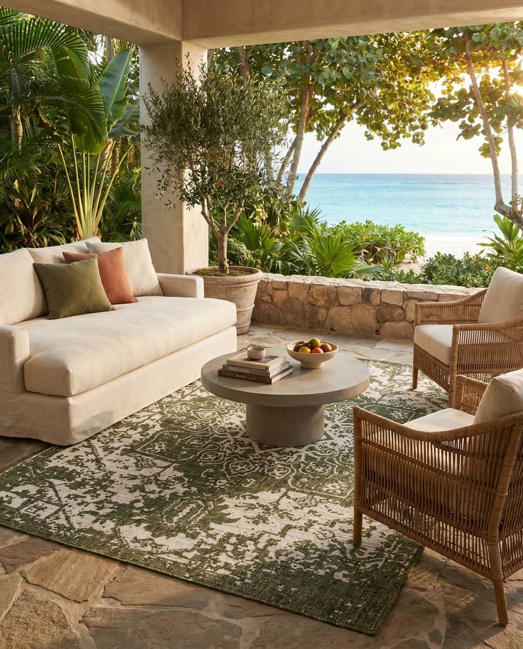Detail image of 5' 3 x 8' Easy-Clean Jill Zarin Dubai Indoor / Outdoor Rug