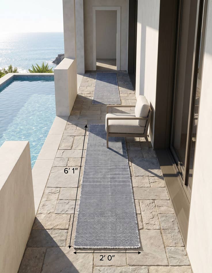 Detail image of 2' x 6' 1 Easy-Clean Jill Zarin Palm Springs Indoor / Outdoor Runner Rug