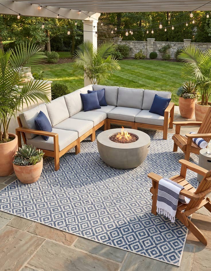 Detail image of 7' 10 x 10' Easy-Clean Jill Zarin Costa Rica Indoor / Outdoor Rug