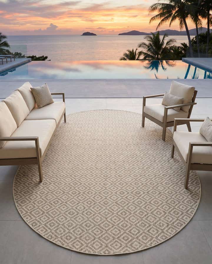 7' 10 x 10' Easy-Clean Jill Zarin Costa Rica Indoor / Outdoor Oval Rug