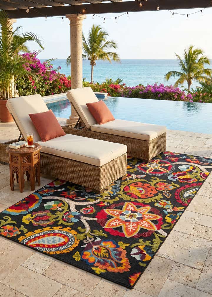 5' 3 x 8' Easy-Clean Casablanca Indoor / Outdoor Rug