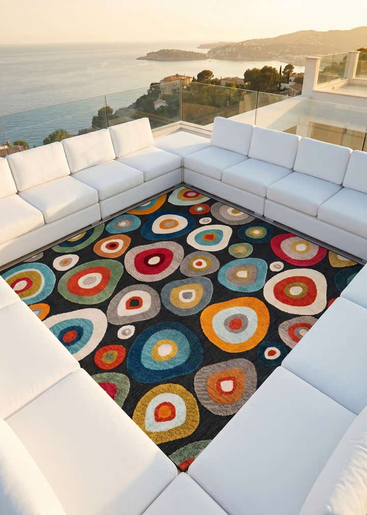 7' 10 x 7' 10 Easy-Clean Casablanca Indoor / Outdoor Square Rug