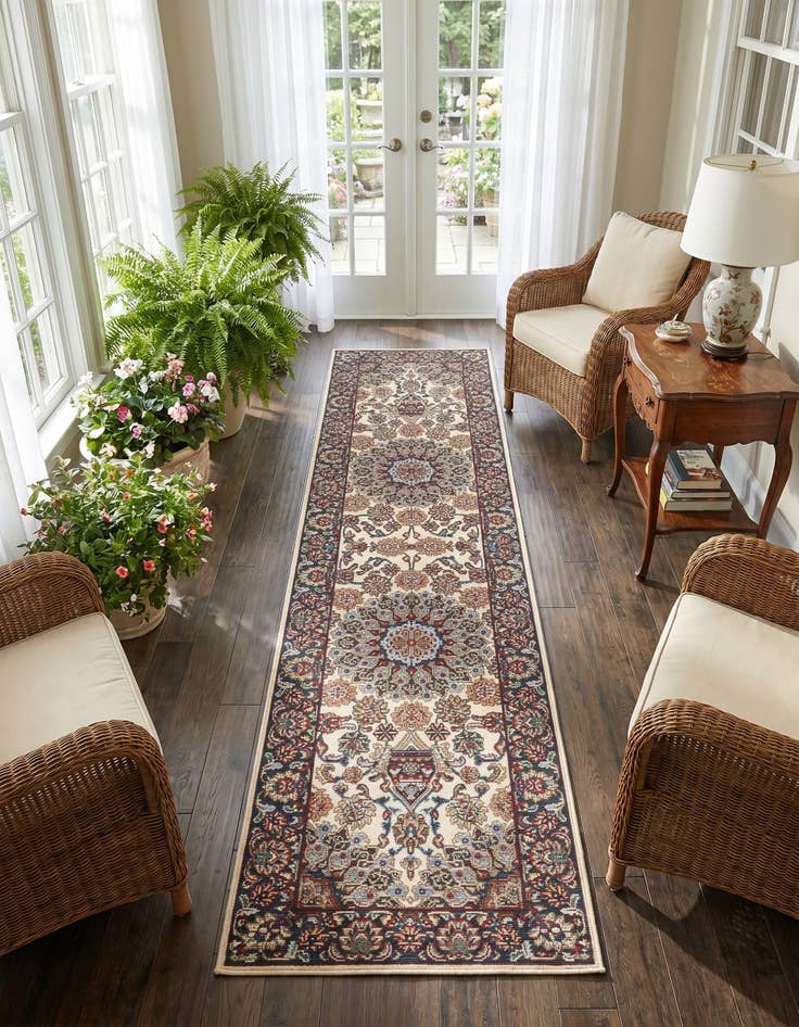 Detail image of 2' x 8' Easy-Clean Traditional Indoor / Outdoor Runner Rug