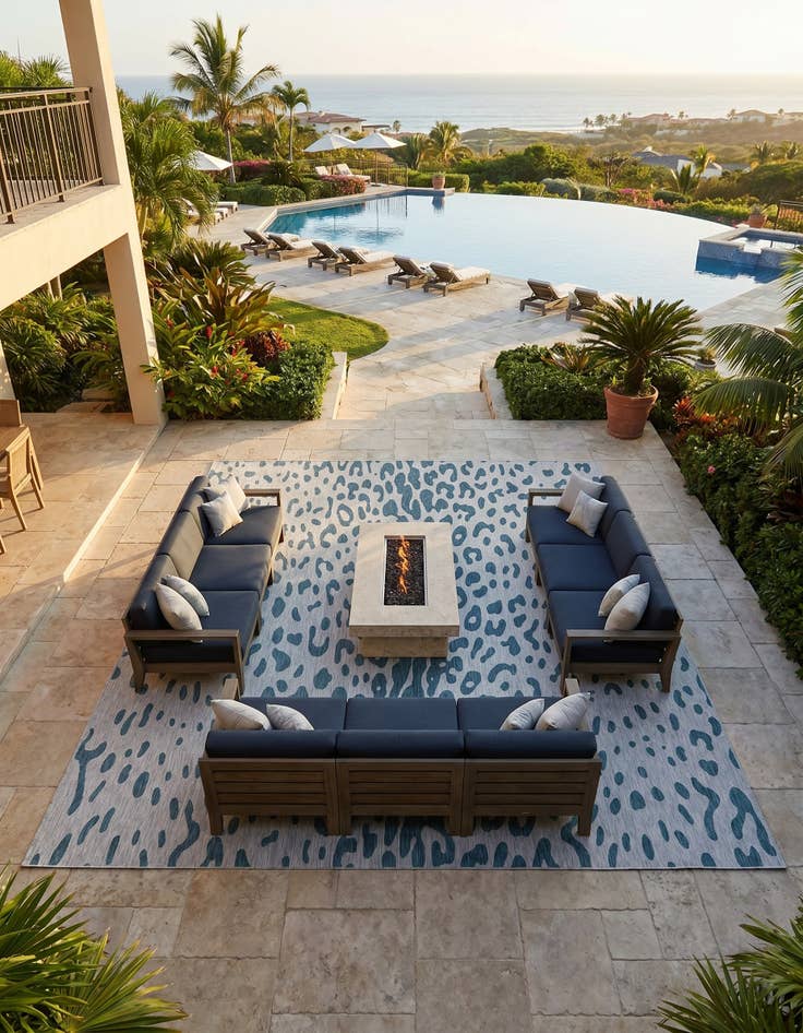 Detail image of 13' x 13' Easy-Clean Safari Indoor / Outdoor Square Rug