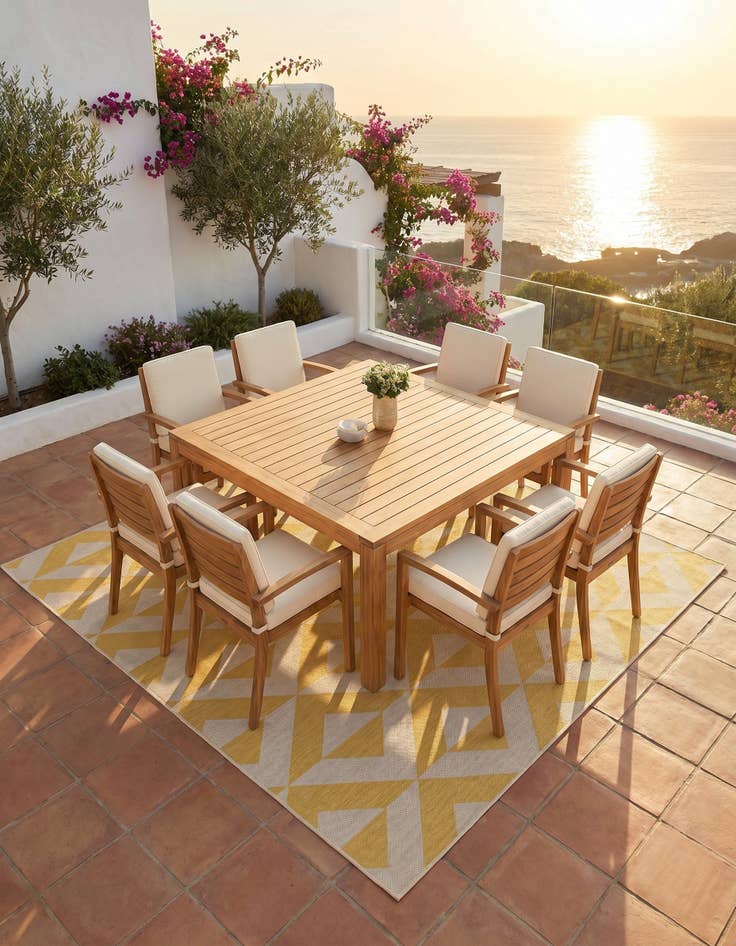 Detail image of 7' 10 x 7' 10 Easy-Clean Jill Zarin Napa Indoor / Outdoor Square Rug