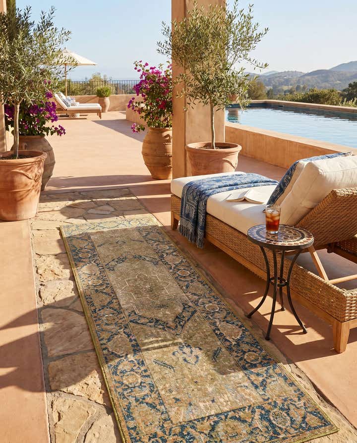 2' x 6' Easy-Clean Traditional Indoor / Outdoor Runner Rug