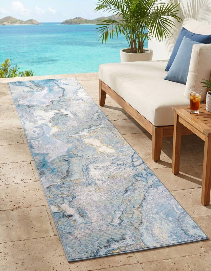 Detail image of 2' 7 x 10' Easy-Clean Modern Indoor / Outdoor Runner Rug
