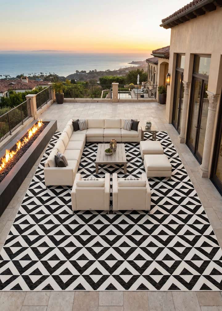 13' x 13' Easy-Clean Jill Zarin Indoor / Outdoor Square Rug