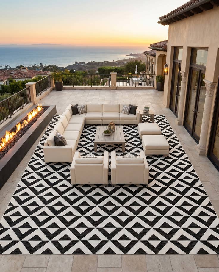 Detail image of 13' x 13' Easy-Clean Jill Zarin Indoor / Outdoor Square Rug