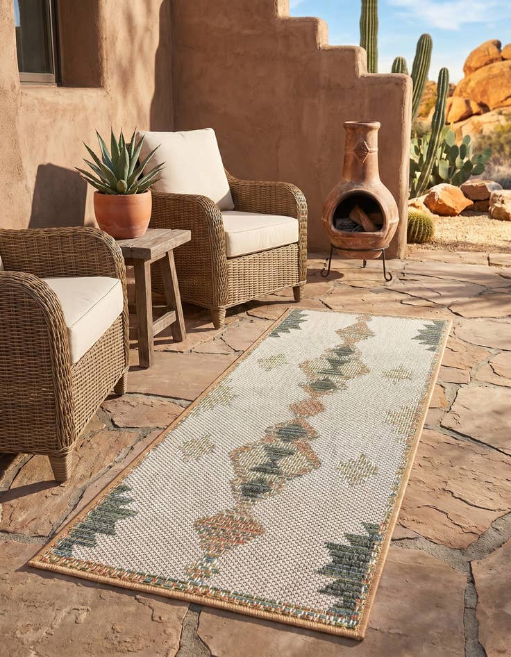 Detail image of 2' x 4' Easy-Clean Baja Indoor / Outdoor Runner Rug