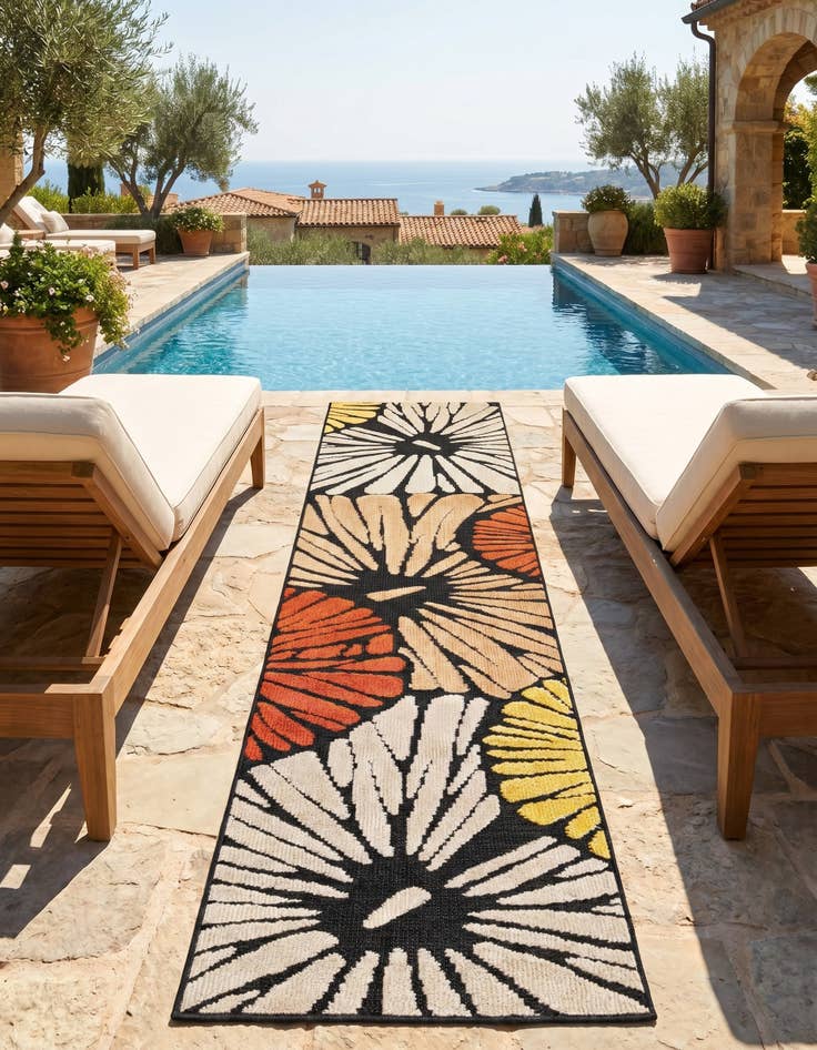 Detail image of 2' x 8' Easy-Clean Casablanca Indoor / Outdoor Runner Rug