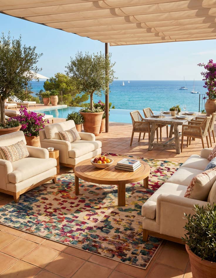 Detail image of 9' x 12' Easy-Clean Casablanca Indoor / Outdoor Rug