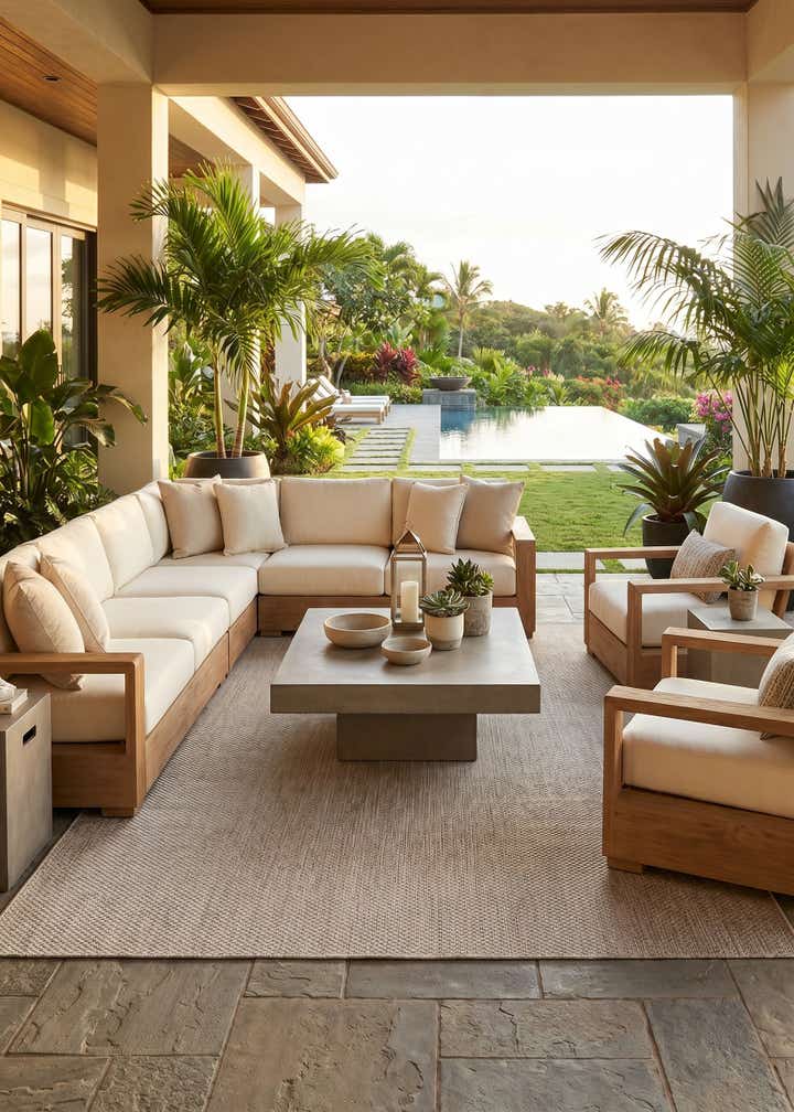 7' 10 x 10' Easy-Clean Solid Indoor / Outdoor Rug