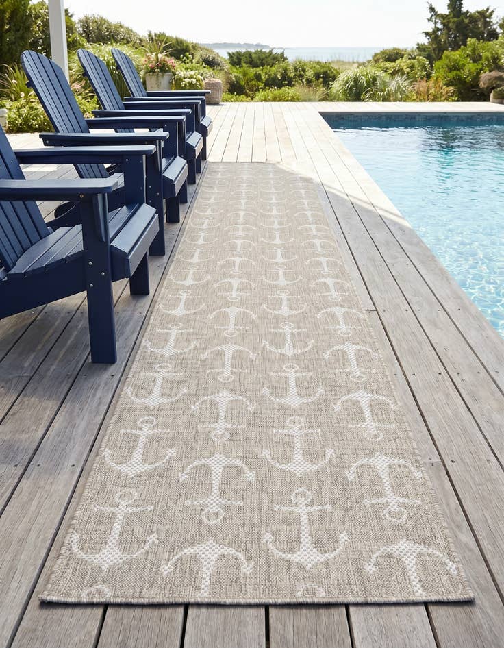 Detail image of 2' 7 x 12' Easy-Clean Coastal Indoor / Outdoor Runner Rug