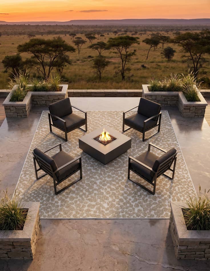 Detail image of 7' 10 x 7' 10 Easy-Clean Safari Indoor / Outdoor Square Rug