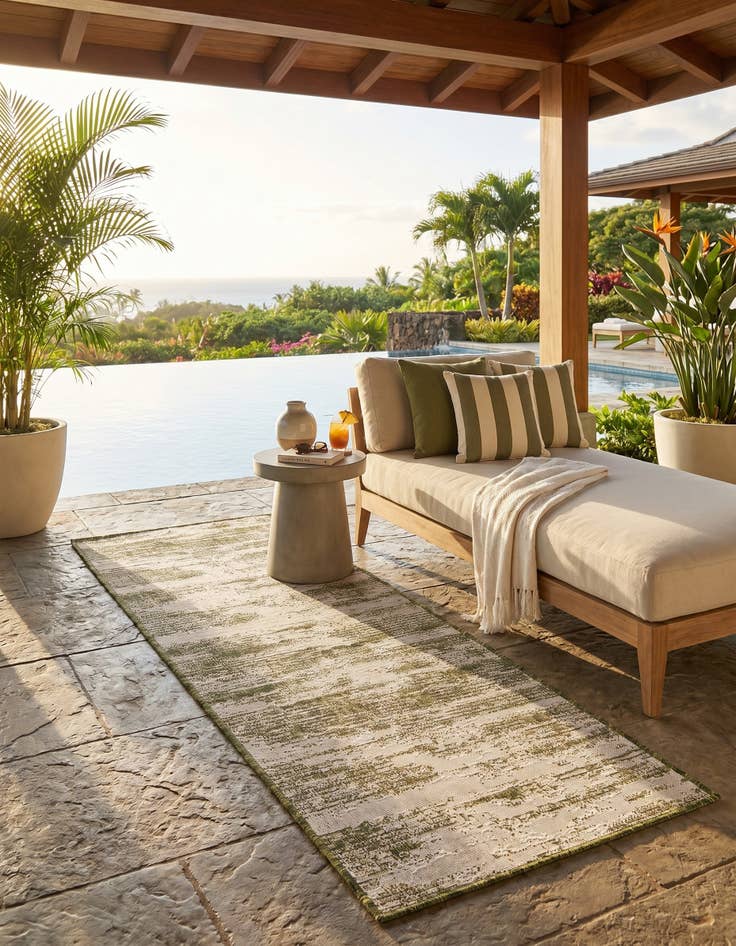 Detail image of 2' x 8' Easy-Clean Modern Indoor / Outdoor Runner Rug