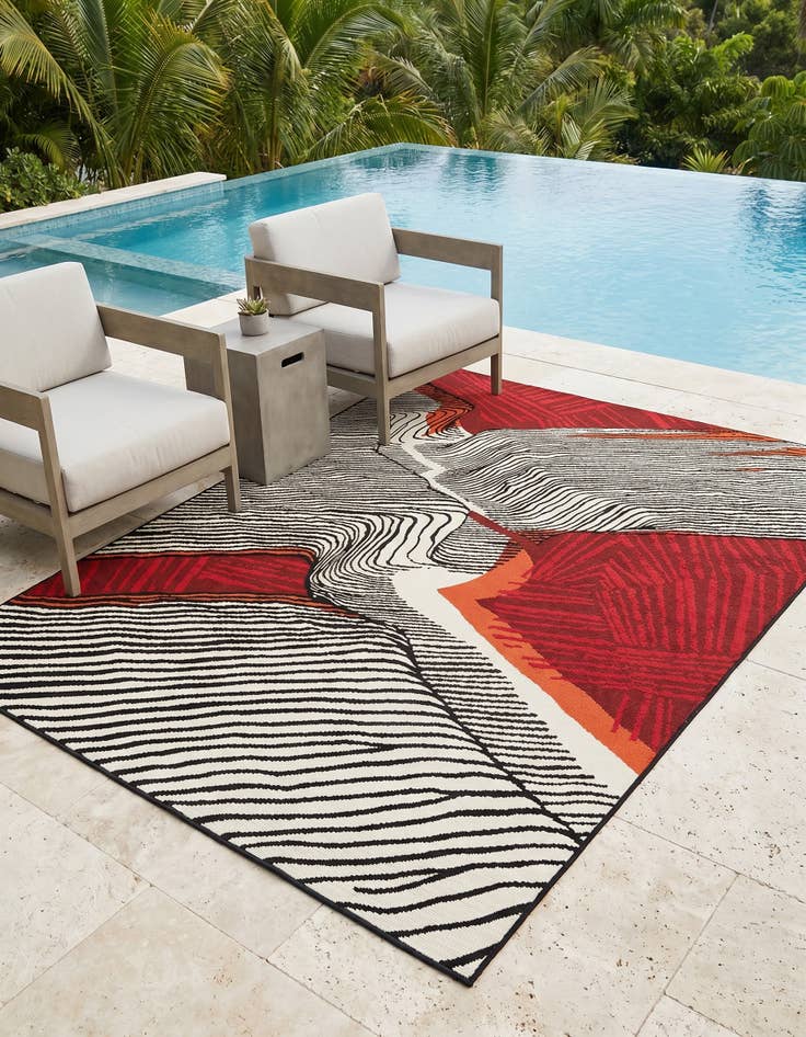 Detail image of 5' x 7' Easy-Clean Modern Indoor / Outdoor Rug