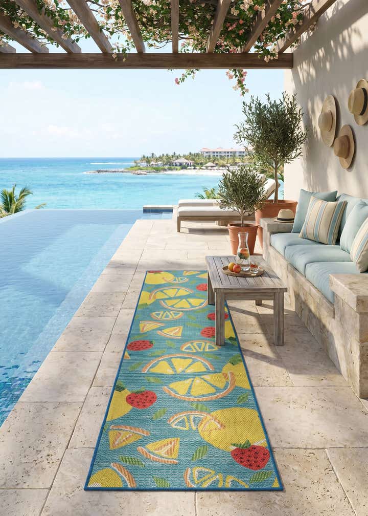 2' 7 x 10' Easy-Clean Baja Indoor / Outdoor Runner Rug