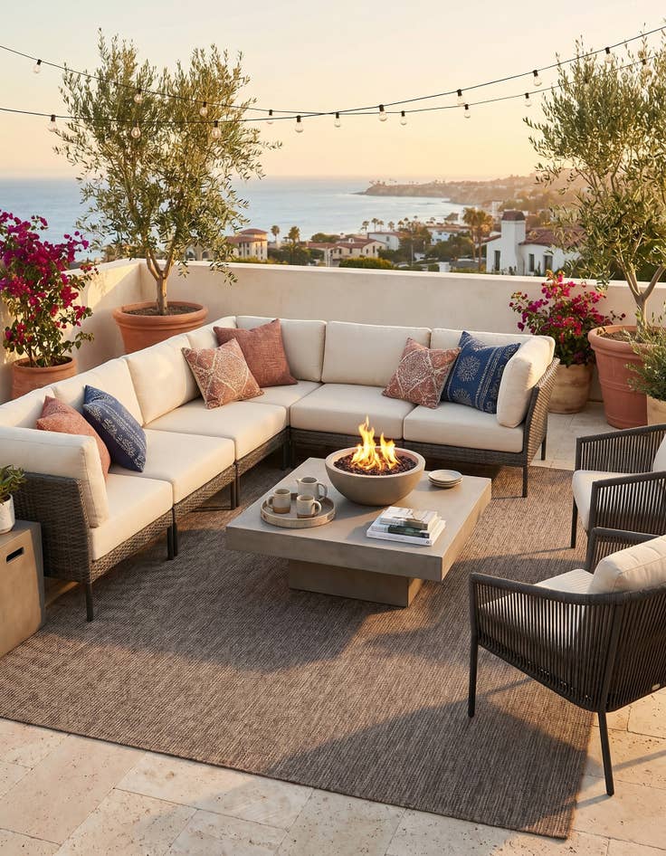 Detail image of 10' x 14' 1 Easy-Clean Solid Indoor / Outdoor Rug