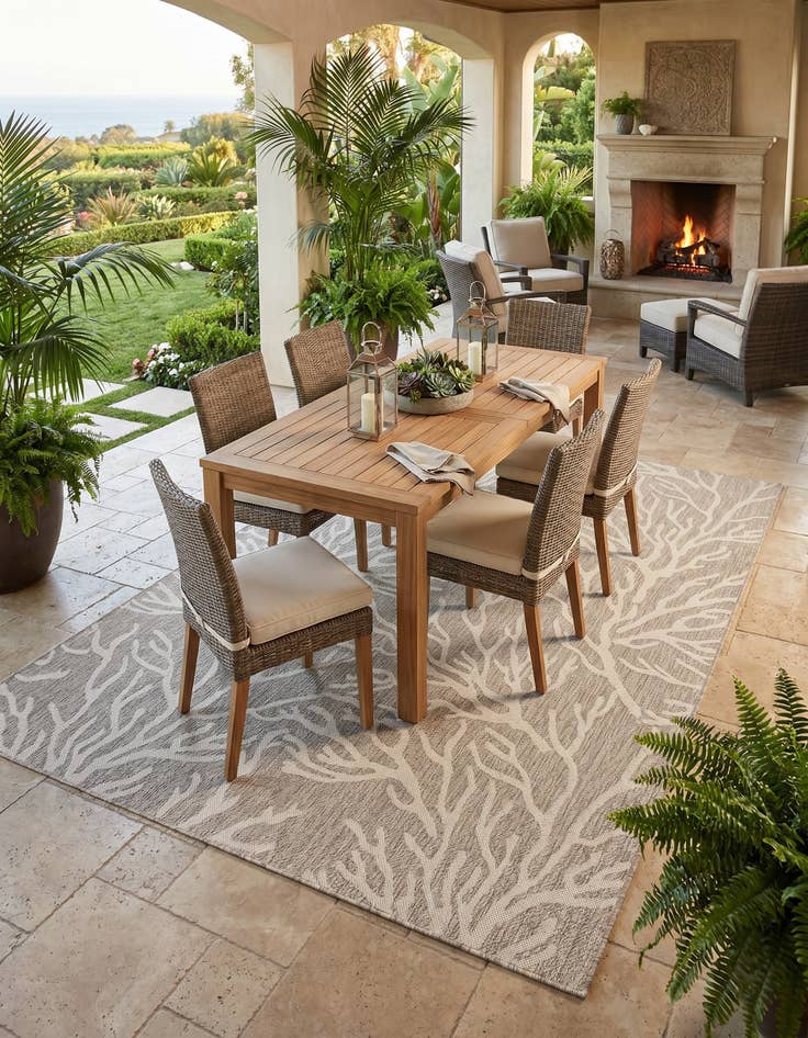 Detail image of 6' x 9' Easy-Clean Coastal Indoor / Outdoor Rug