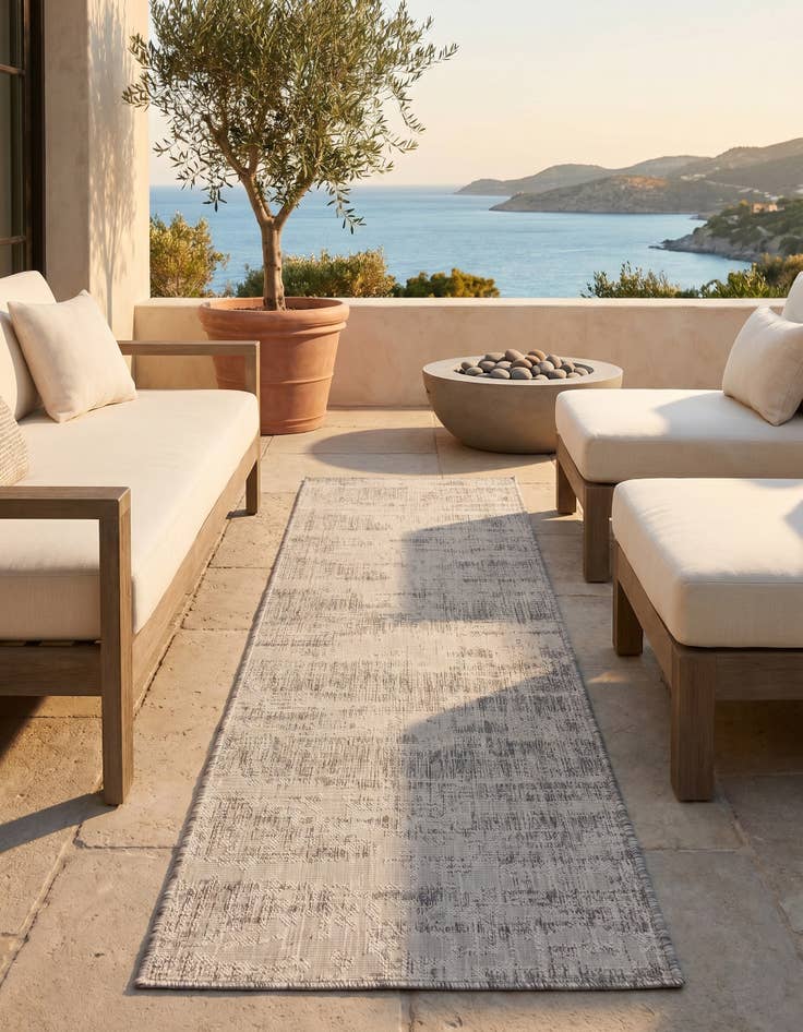 Detail image of 2' x 8' Easy-Clean Modern Indoor / Outdoor Runner Rug