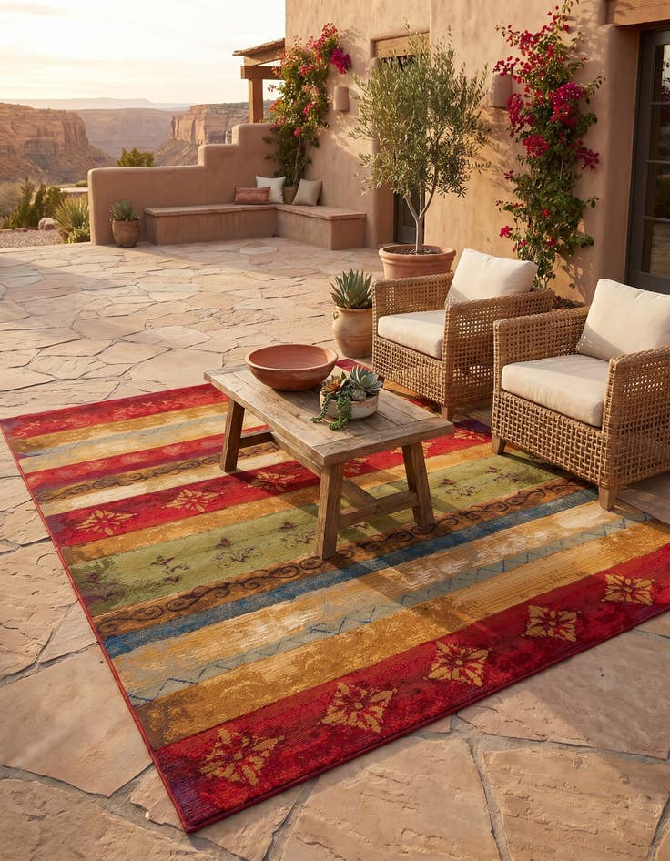 Detail image of 7' 10 x 10' Easy-Clean Modern Indoor / Outdoor Rug