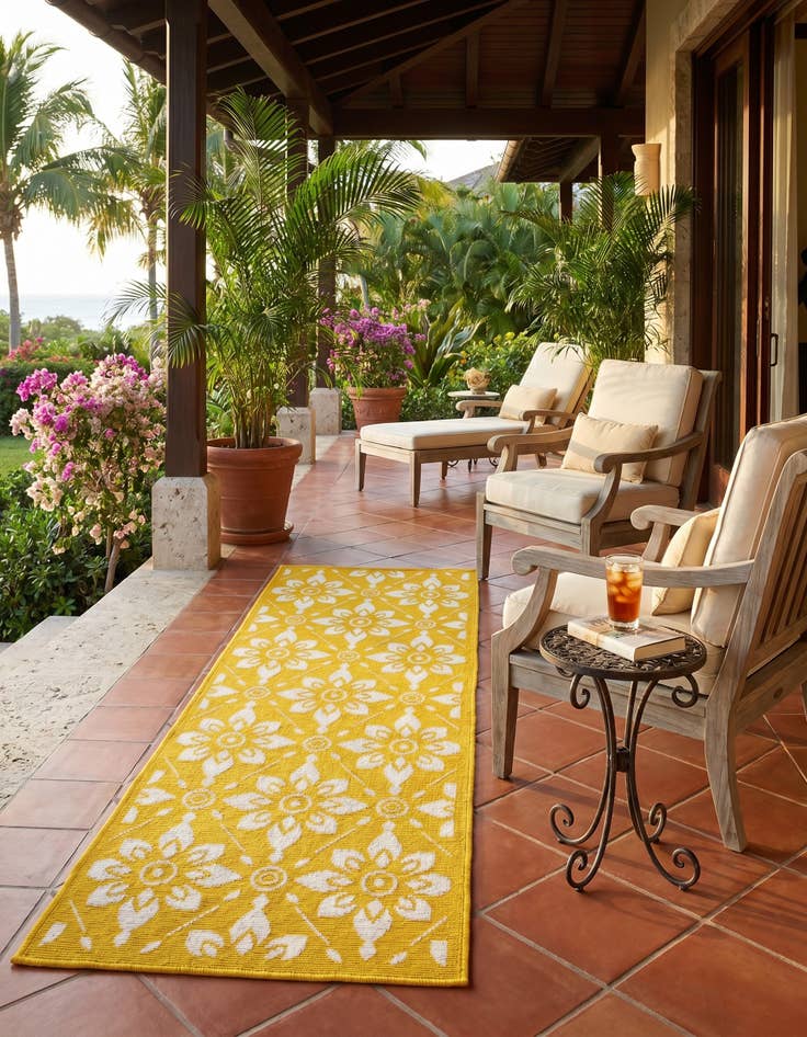 Detail image of 2' x 5' Easy-Clean Lattice Indoor / Outdoor Runner Rug