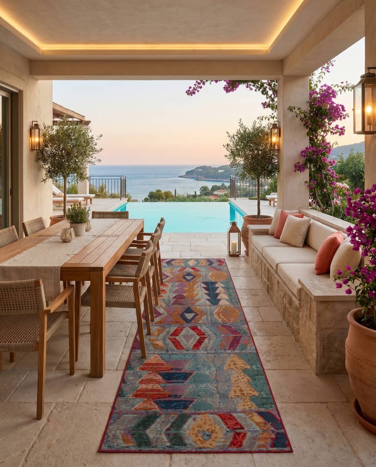 Detail image of 2' 7 x 10' Easy-Clean Modern Indoor / Outdoor Runner Rug
