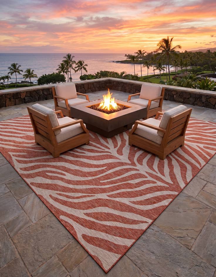 Detail image of 10' x 10' Easy-Clean Safari Indoor / Outdoor Square Rug