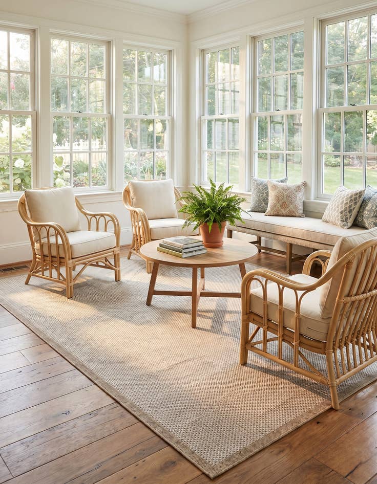 Detail image of 9' x 12' Easy-Clean Border Indoor / Outdoor Rug