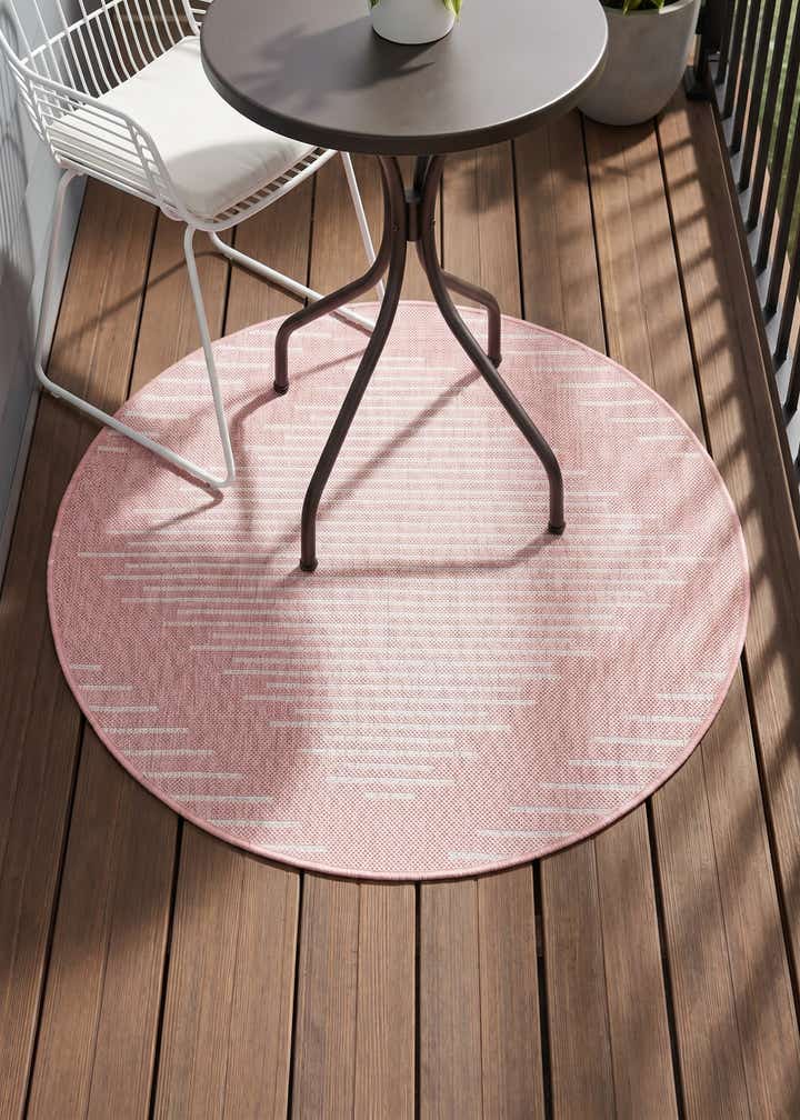 3' x 3' Easy-Clean Modern Indoor / Outdoor Round Rug