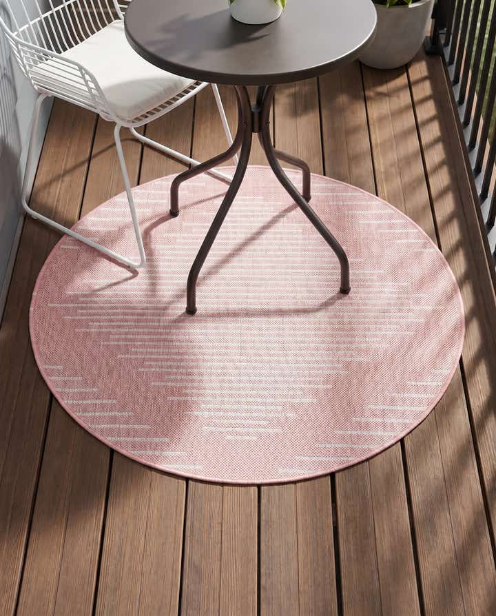 3' x 3' Easy-Clean Modern Indoor / Outdoor Round Rug