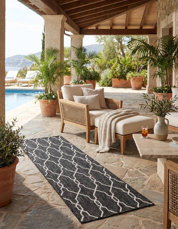 Detail image of 2' x 6' Easy-Clean Lattice Indoor / Outdoor Runner Rug