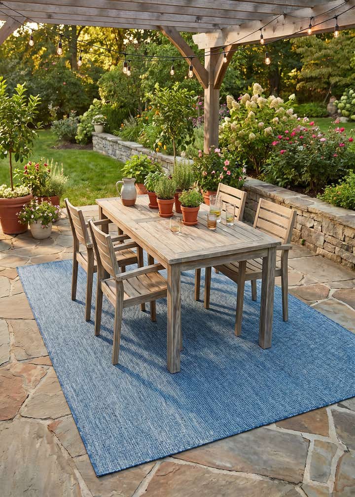 5' 3 x 8' Easy-Clean Solid Indoor / Outdoor Rug
