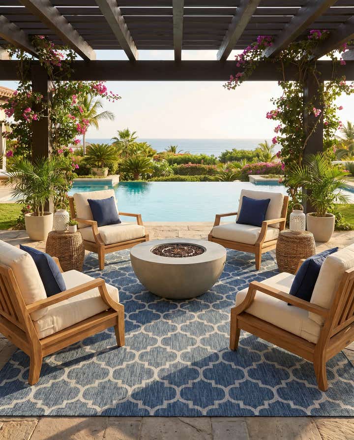 10' x 14' Easy-Clean Lattice Indoor / Outdoor Rug