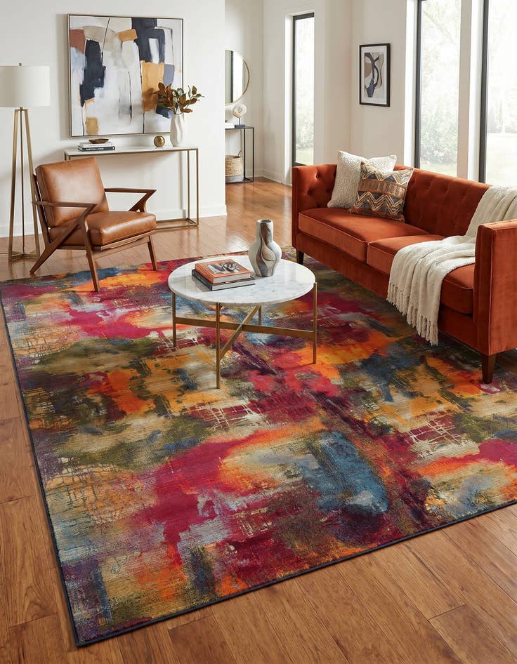 Detail image of 10' x 13' Easy-Clean Modern Indoor / Outdoor Rug