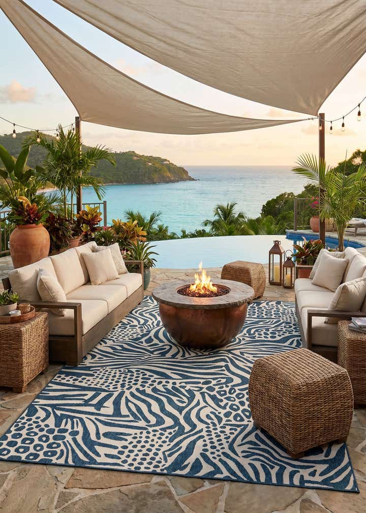 9' x 12' Easy-Clean Safari Indoor / Outdoor Rug