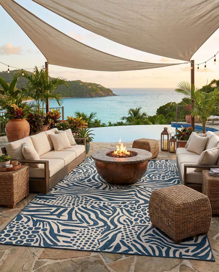 9' x 12' Easy-Clean Safari Indoor / Outdoor Rug