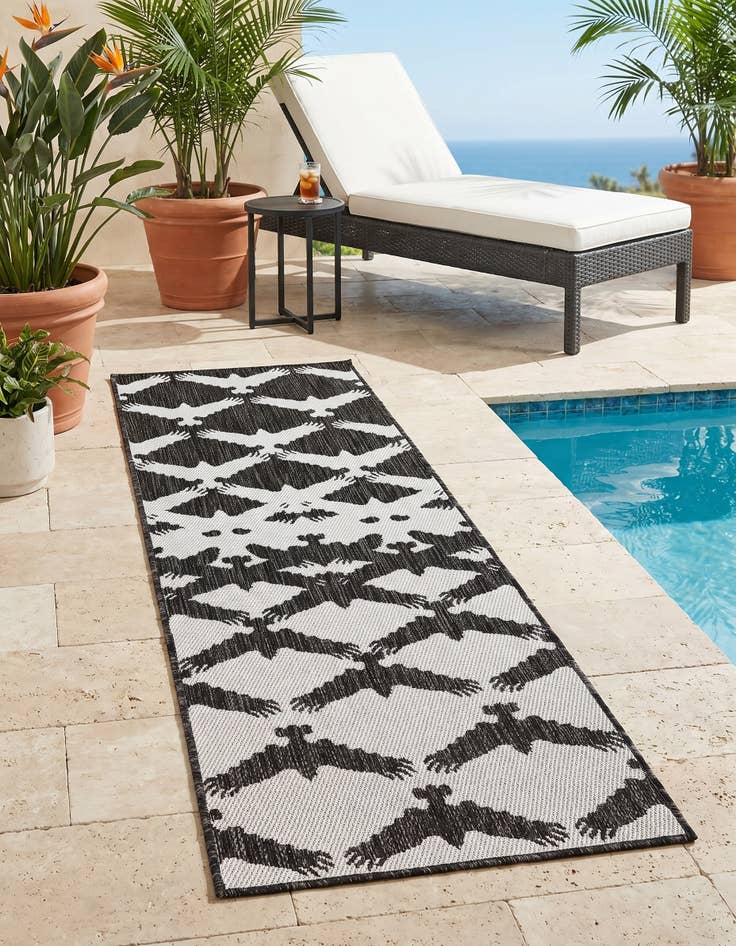 Detail image of 2' x 6' Easy-Clean Modern Indoor / Outdoor Runner Rug