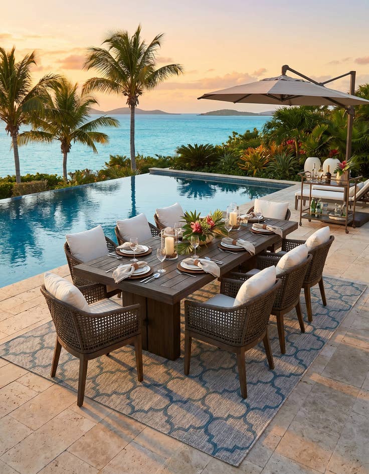 Detail image of 7' 10 x 11' Easy-Clean Trellis Indoor / Outdoor Rug