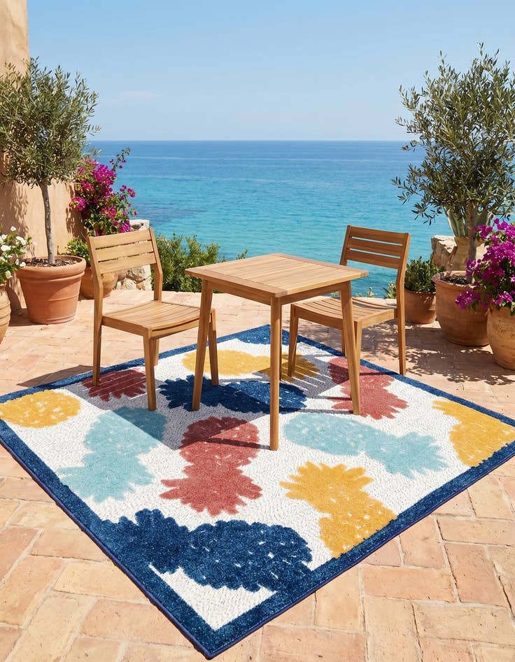 Detail image of 5' 3 x 5' 3 Easy-Clean Belize Indoor / Outdoor Square Rug