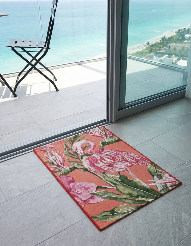 Detail image of 2' x 3' Easy-Clean Botanical Indoor / Outdoor Rug